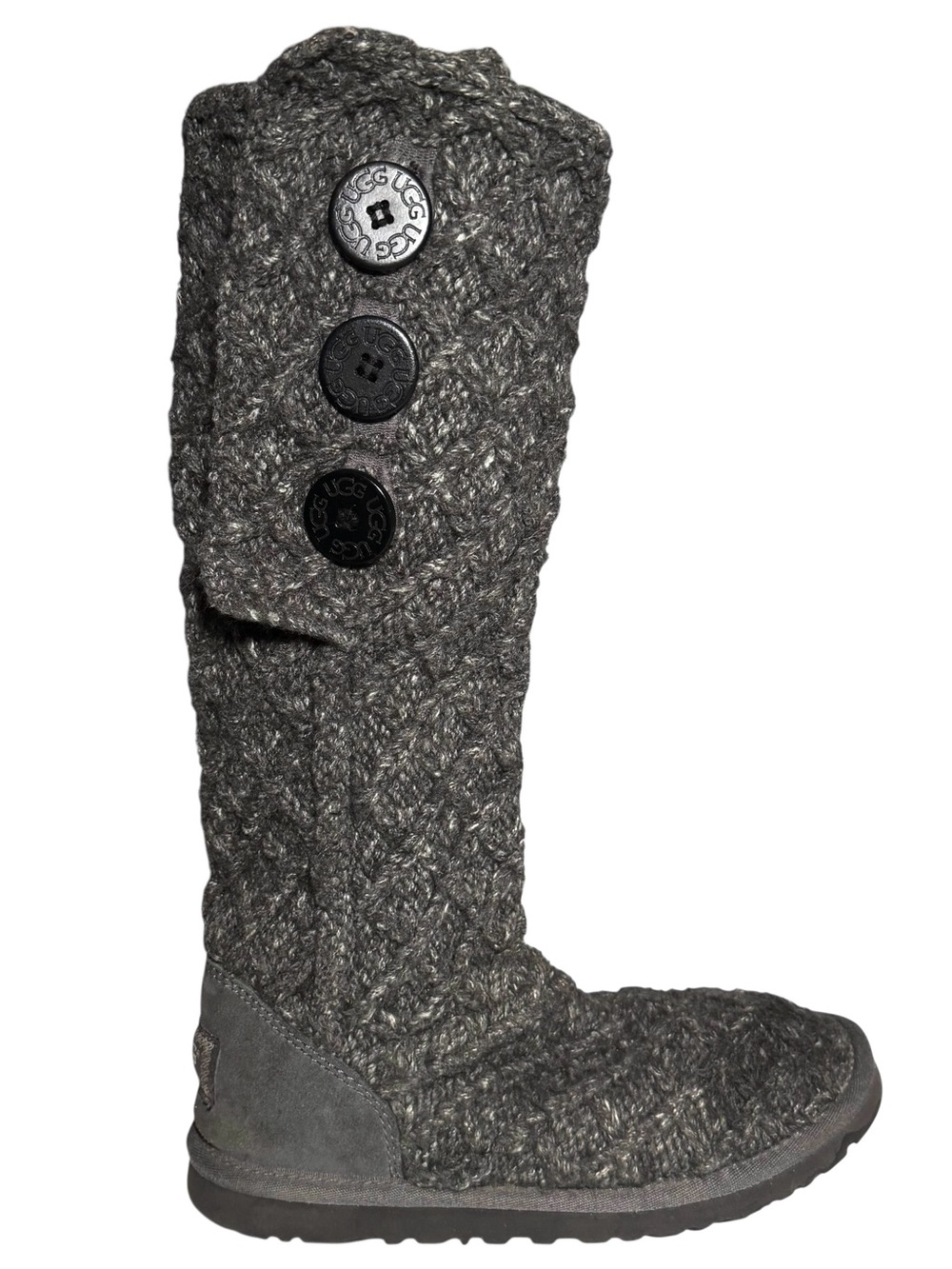 Ugg Boots 6 Lattice Cardy Cable Knit Gray